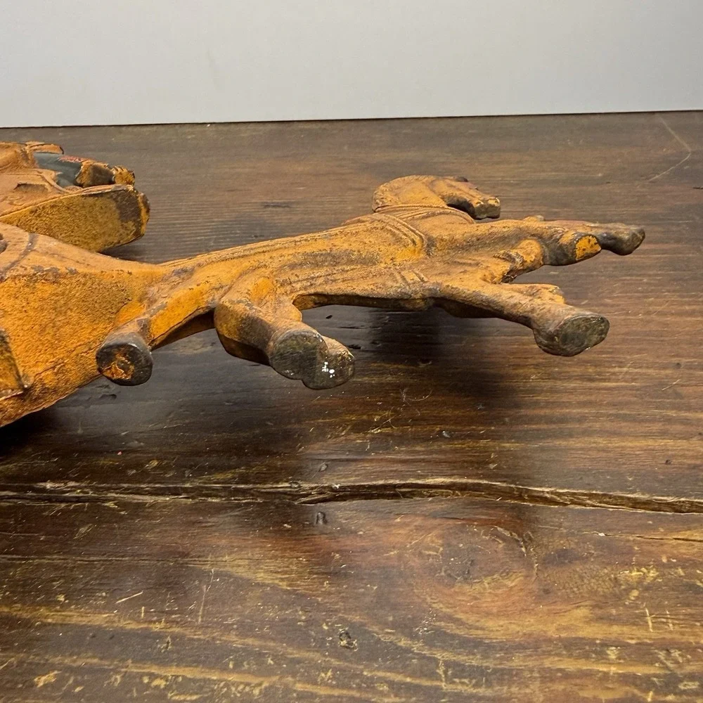 Antique 1930s Royal Mail London Coach Painted Cast Iron Doorstop‎ Double Sided.